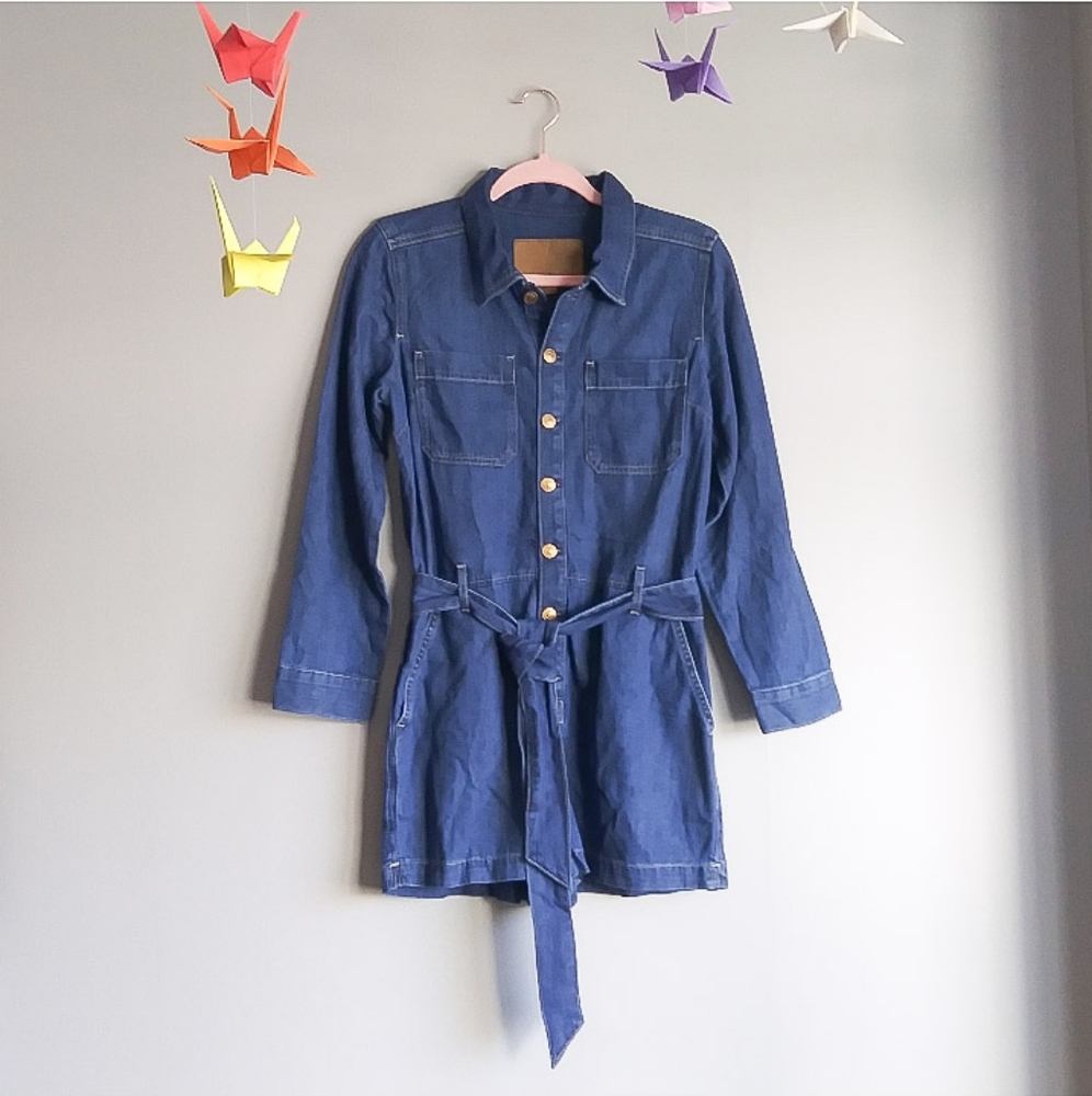 NWOT American Eagle Denim Long Sleeve Romper
